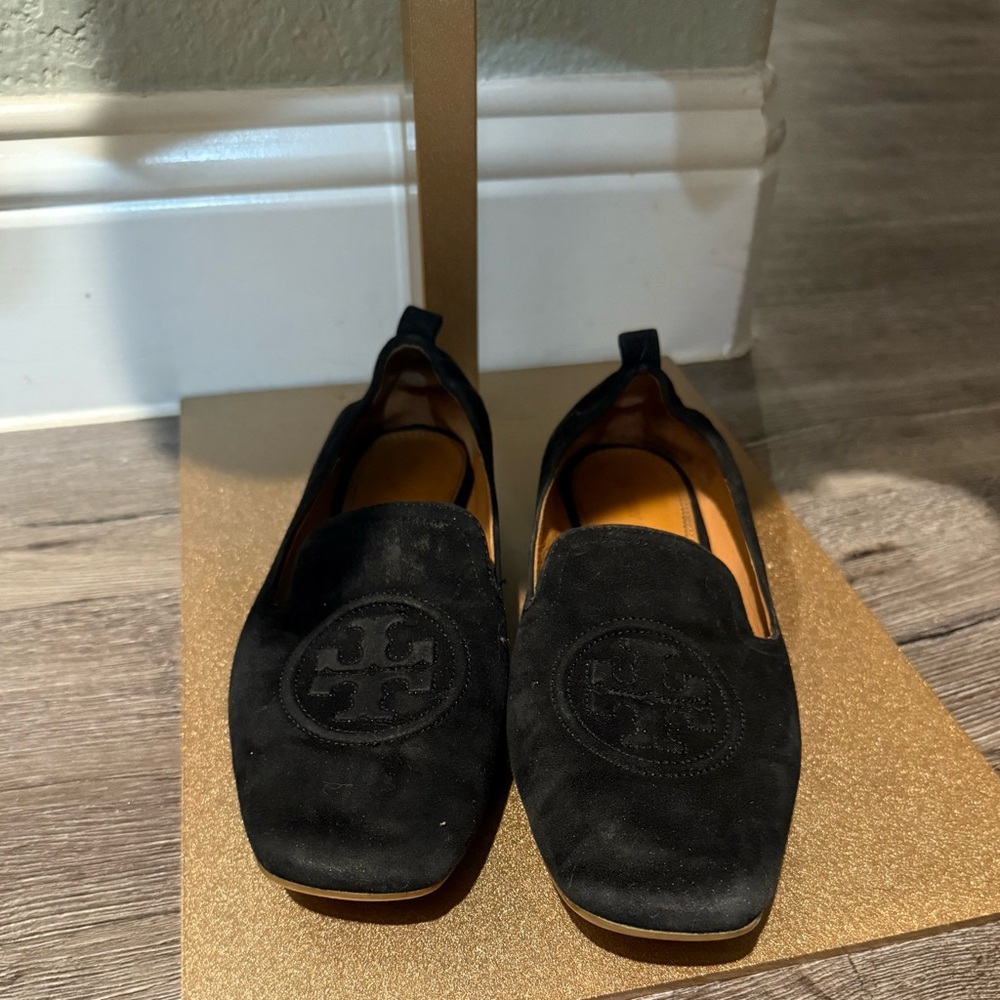 Tory Burch Black Suede Loafers
